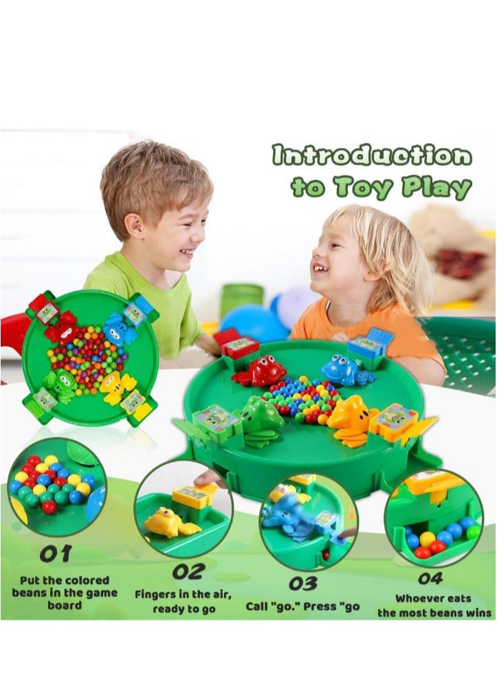 Generic - Imported Hungry Frog Game 🐸 - Large Size, suitable for up to 4 players! A fun family game where players compete by pressing the frog to eat the most balls. Perfect for entertainment and quality family time! - Image 1