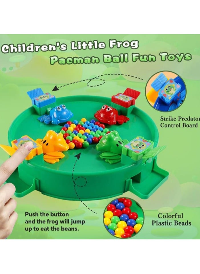 Generic - Imported Hungry Frog Game 🐸 - Large Size, suitable for up to 4 players! A fun family game where players compete by pressing the frog to eat the most balls. Perfect for entertainment and quality family time! - Image 1