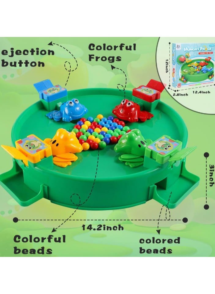 Generic - Imported Hungry Frog Game 🐸 - Large Size, suitable for up to 4 players! A fun family game where players compete by pressing the frog to eat the most balls. Perfect for entertainment and quality family time! - Image 1