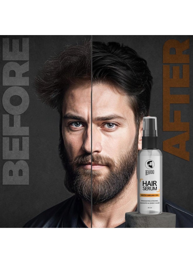 Beardo Hair Serum 50ml for Instant Shine & Anti-frizz with Argan Oil, Made for Men's Hair, Super Light-weight | Provides shine, smoothness and damage protection | Luxurious Shine, Frizz-Free Hair Serum for Men - Image 2
