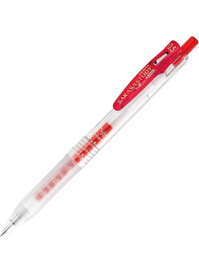 ZEBRA Gel Ballpoint Pen Study 0.5 Red 10Pcs B Jjm88 R  - Image 1