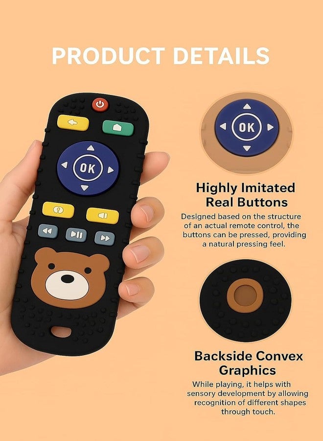 KRYLAR Remote Control Baby Silicone Toy for Infants BPA Free Soft Chew Toy Food Grade TV Remote Shape Teething Sensory Teether for Babies 3-12 Months Anti-Slip Grip Teether for Toddlers Babies - Image 3