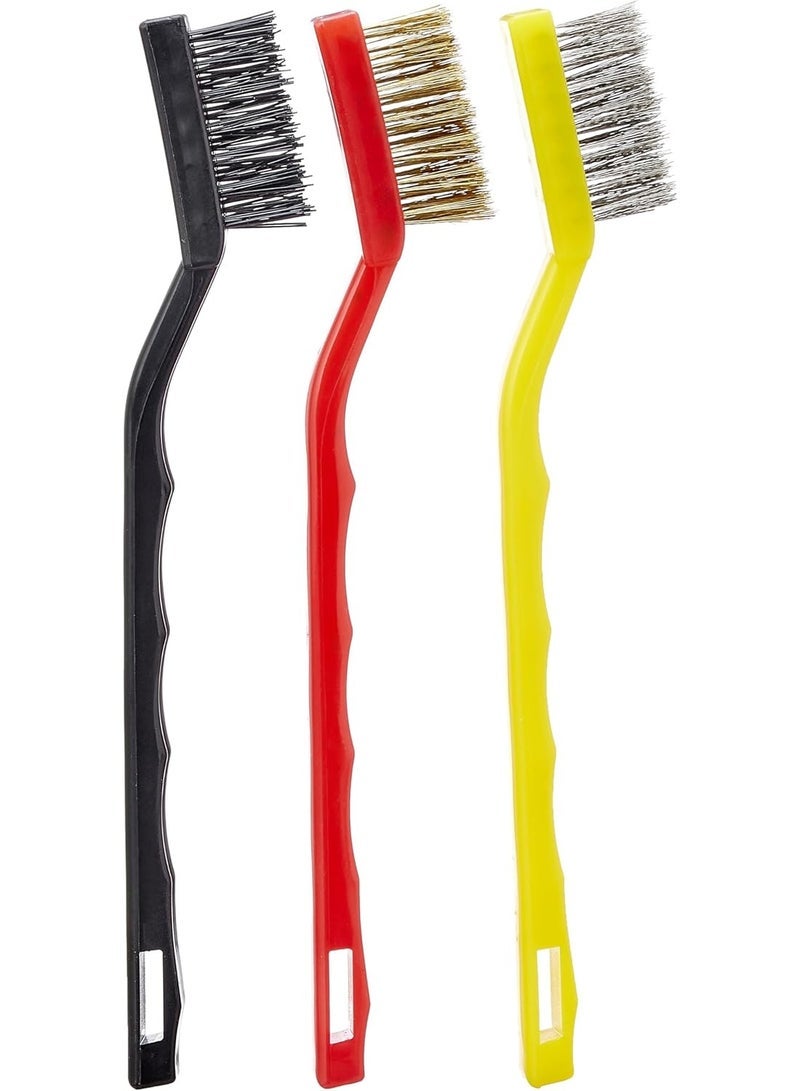 3-piece mini wire cleaning brush set with plastic handle - Image 5