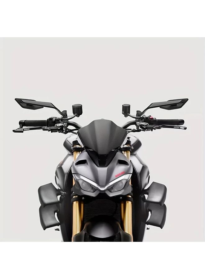 Carbon Fiber Motorcycle Windshield With Rotating Adjustable Mirror Anti Vibration for ATV Scooter - Image 3