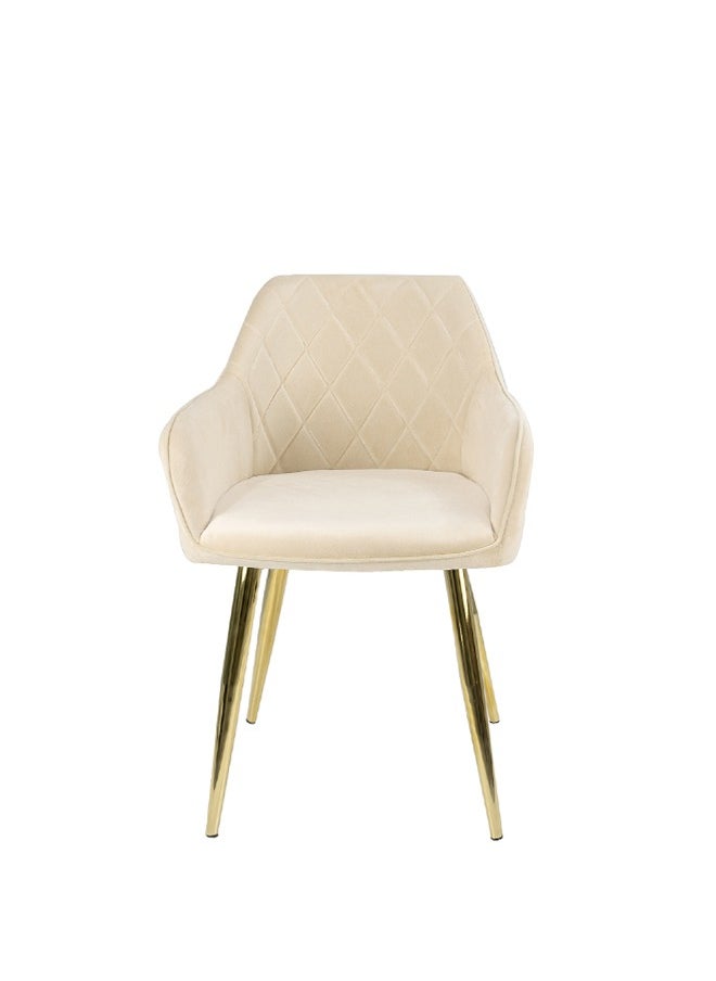 VANITY LIVING - VANITY LIVING Velvet Fabric Dining Room Chair, Accent Upholstered Leisure Armrest Chair with Gold Sturdy Legs for Guest Lounge, Bedroom and Living Room Furniture - Image 1