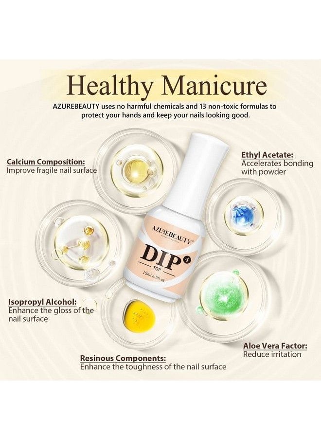 AZUREBEAUTY Dip Powder Top Coat 15Ml For Nail Dipping Powder Set French Nails Art Manicure Beginner Diy Salon  - Image 5