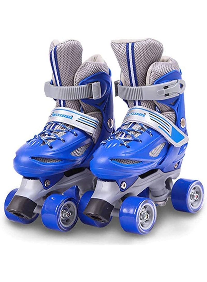 AGD Skates Shoes for Beginners Four-wheel Adjustable Skate Shoes with Built-In Adjusters Indoor Outdoor Fitness Skates Roller Boots for Boys & Girls - Image 1