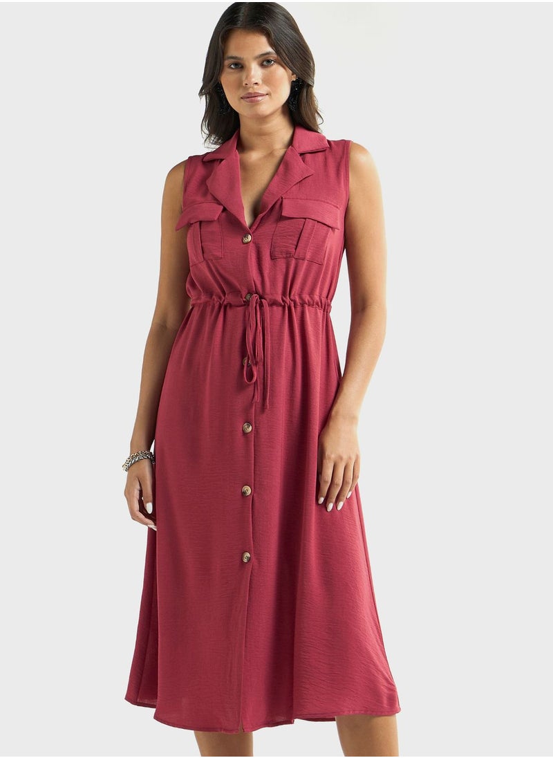 FAV Pocket Detail Ruched Waist Dress  - Image 1