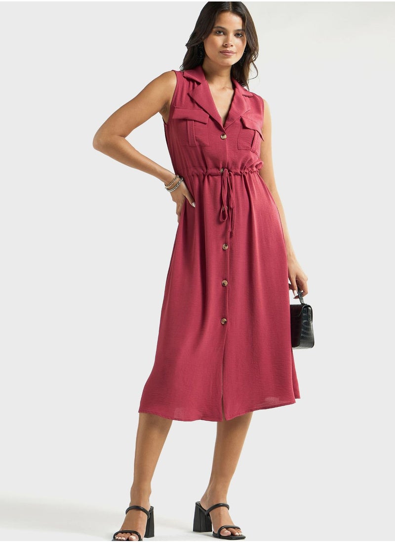 FAV Pocket Detail Ruched Waist Dress  - Image 4
