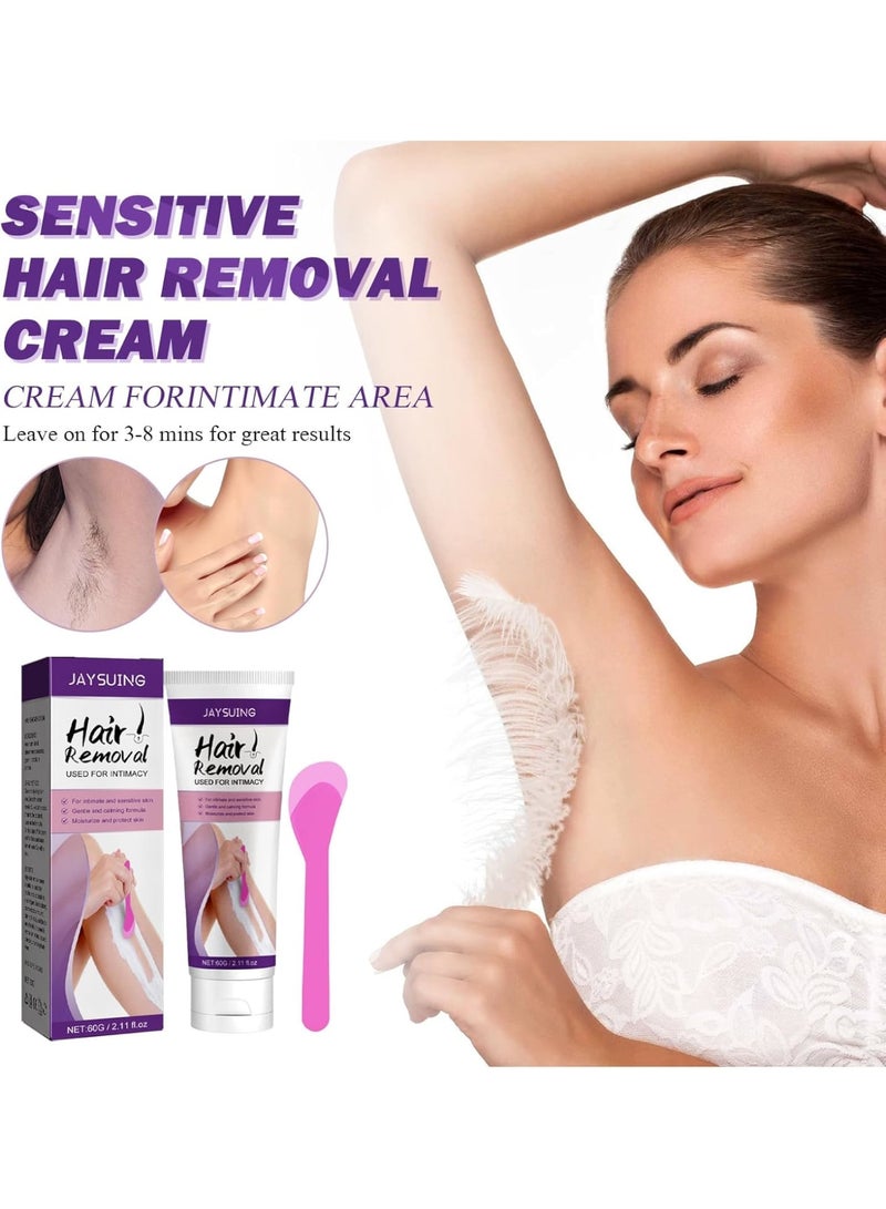 Zikra Hair Removal Cream for Women, 2 Pcs Fast and Painless Depilation, Gentle Hair Remover Formula for All Skin Types, Flawless Depilatory Cream for Underarms, Pubic, Bikini and Private Areas - Image 1