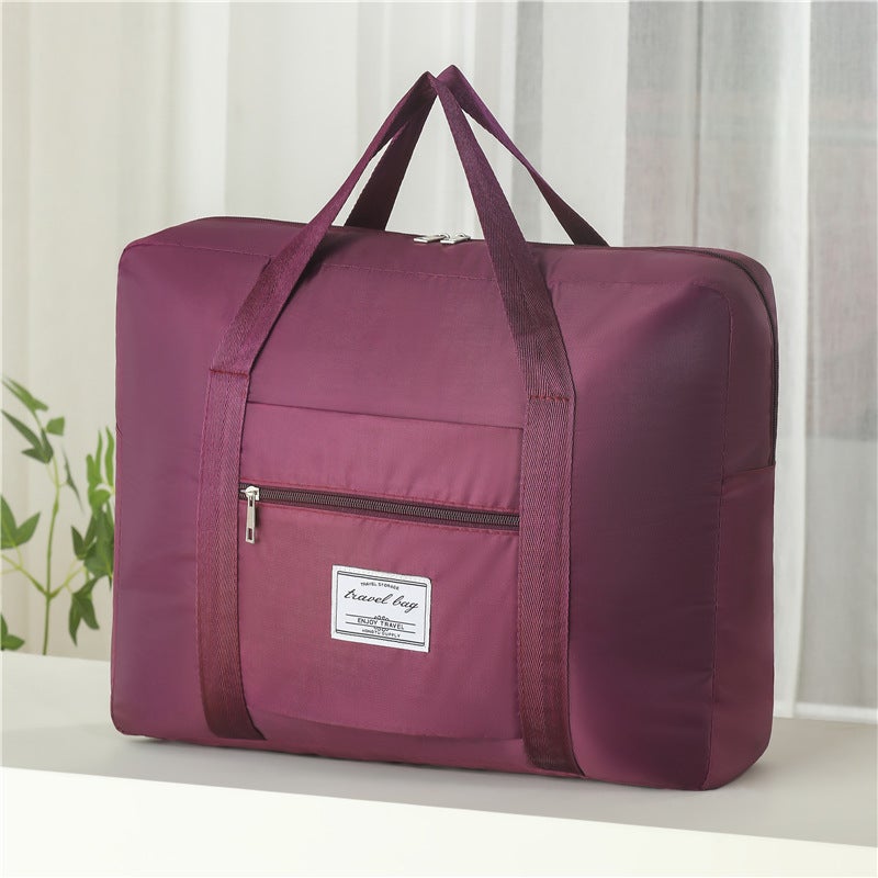 Large Capacity Travel Tote with Wheels Wine Red