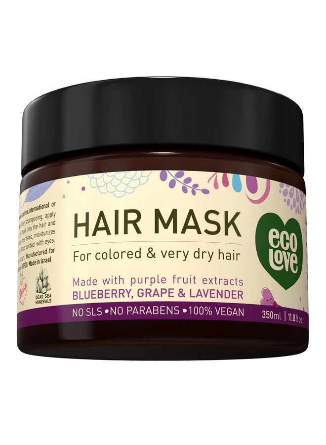 ecoLove Hair Mask For Dry Damaged Hair Natural Hair Mask Deep Conditioninghair Mask For Color Treated Hair No Sls Or Parabens With Natural Lavender Extract Vegan And Crueltyfree. 11.8 Oz - Image 1