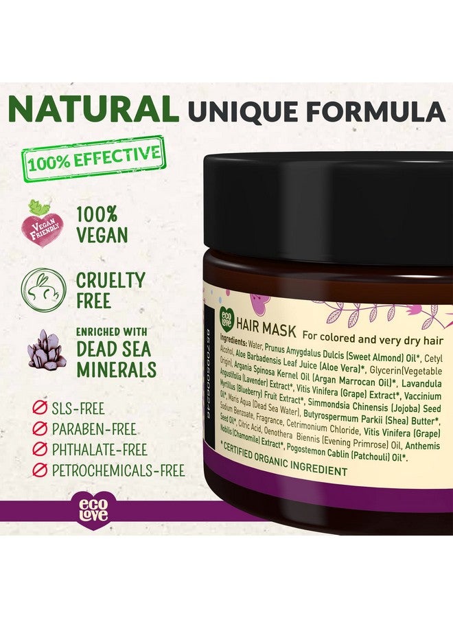 ecoLove Hair Mask For Dry Damaged Hair Natural Hair Mask Deep Conditioninghair Mask For Color Treated Hair No Sls Or Parabens With Natural Lavender Extract Vegan And Crueltyfree. 11.8 Oz - Image 2