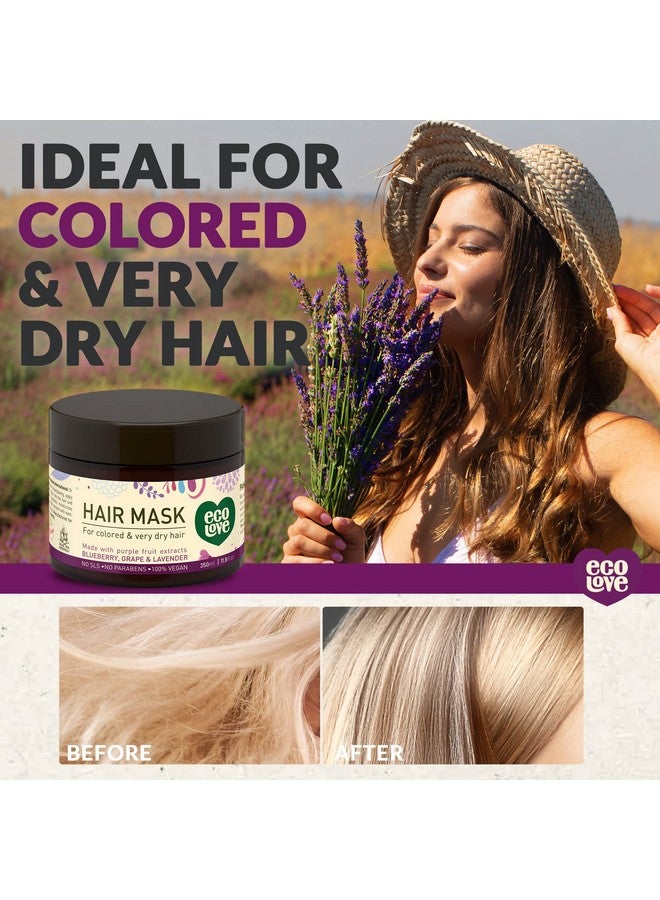 ecoLove Hair Mask For Dry Damaged Hair Natural Hair Mask Deep Conditioninghair Mask For Color Treated Hair No Sls Or Parabens With Natural Lavender Extract Vegan And Crueltyfree. 11.8 Oz - Image 3