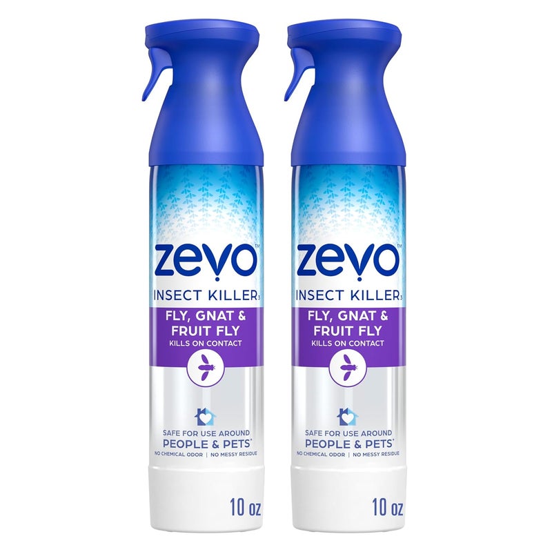 ZEVO Flying Insect Killer Spray - Bug Spray for Home Use - Versatile Gnat, Mosquito, Fruit Fly Killer & More - with Rosemary & Cornmint Oil - for Indoor & Outdoor Use (2 Bottles) - Image 1