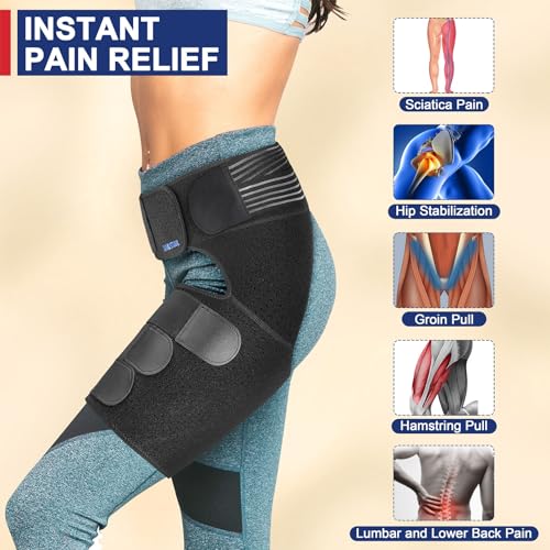 Janustar Sciatica Pain Relief Devices, Hip Brace for Women Men, Thigh, Groin, Hamstring Compression Sleeve - Image 3