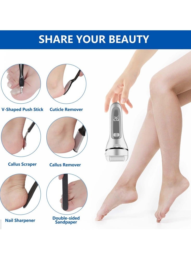 Electric Foot Callus Remover, 16 Pack Foot File Pedicure Kit Tools,Waterproof Foot Scrubber Dead Skin Remover with 3 Roller Heads u0026 2-Speed Power Pedicure Tools for Feet Hands Heel