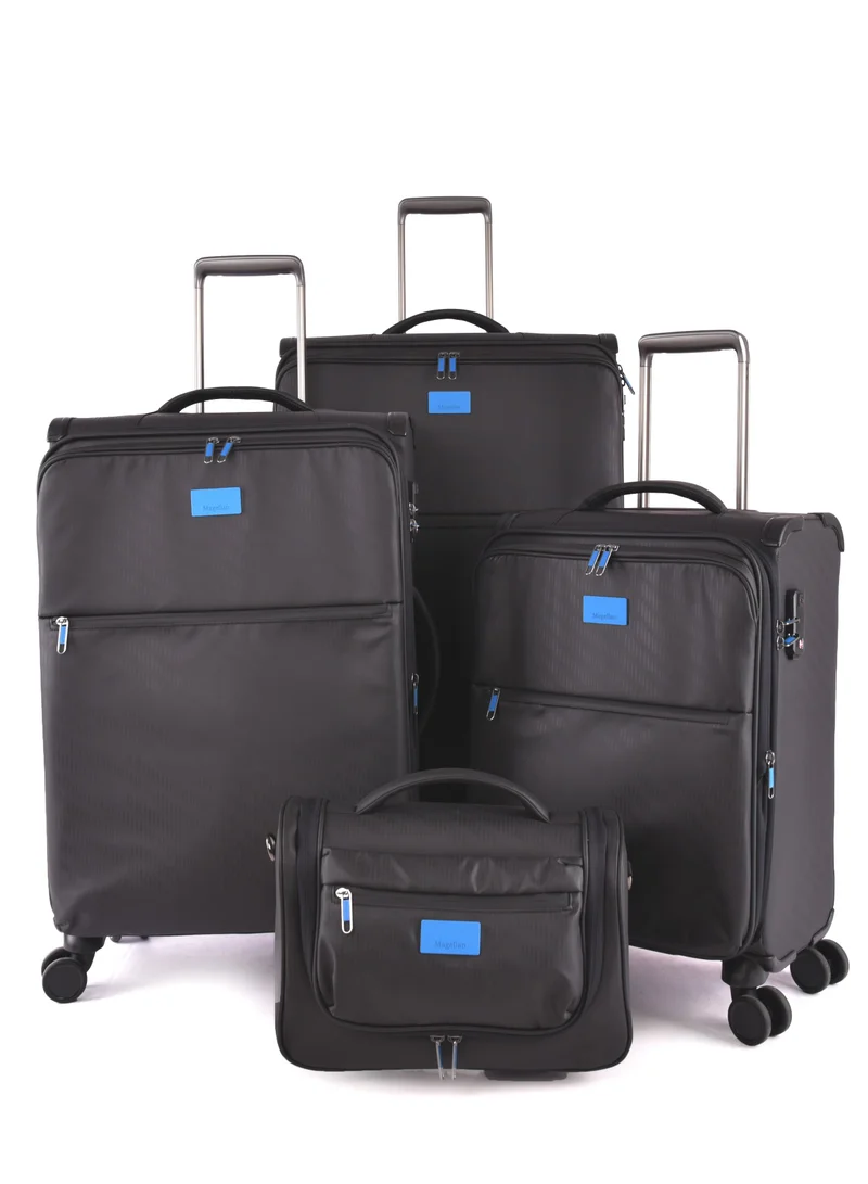 MAGELLAN Magellan Luggage sets 4 Piece Soft Fabric Lieghtweight Trolley Travel Bag Suitcase Size 14/20/24/28 Inch Black