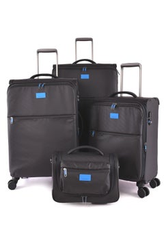 MAGELLAN Magellan Luggage sets 4 Piece Soft Fabric Lieghtweight Trolley Travel Bag Suitcase Size 14/20/24/28 Inch Black  - Image 1
