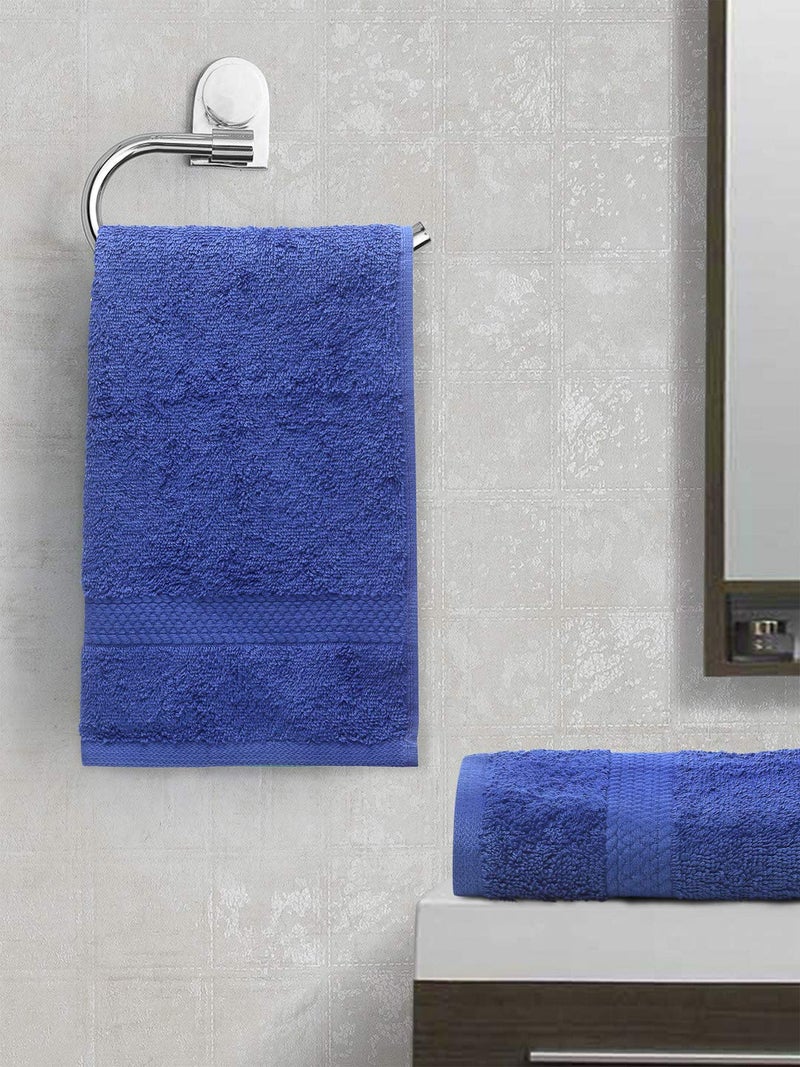 Spaces Color fas Solid Cotton Hand Towel (Blue)
