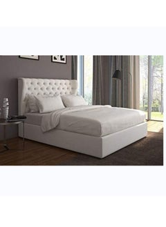 R2R FURNITURE Letto Curved Design Queen Size Bed Frame With Hydraulic Gas-Lift Storage 160x200 cm 