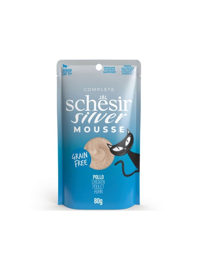 Schesir New Silver Mousse Senior Cat Chicken 80g Pouch