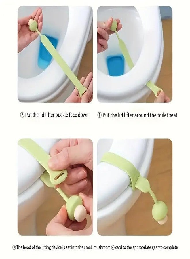 Meswarn Silicone Toilet Seat Cover Lifter|Self-lock Toilet Seat Holder With Double Tape|Toilet Cover Support Tools Bathroom Accessories Maintain Hand Hygiene (5 Pack) - Image 4