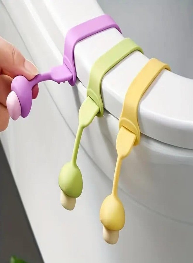 Meswarn Silicone Toilet Seat Cover Lifter|Self-lock Toilet Seat Holder With Double Tape|Toilet Cover Support Tools Bathroom Accessories Maintain Hand Hygiene (5 Pack) - Image 5