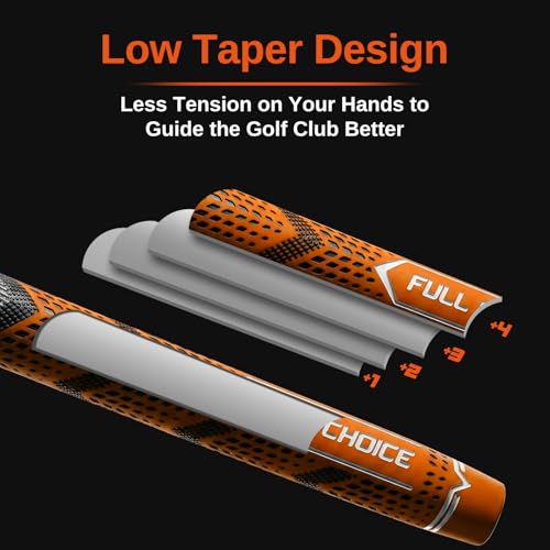 Full Choice Cross Corded Golf Grips 13 Pack, Low Taper Design, Choose from 13 Grips or 13 Grips with All Kits, 3 Sizes 5 Colors Options, Multi-compound Hybrid Golf Club Grips, CG01 Series - Image 3