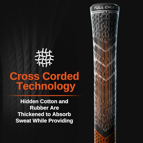 Full Choice Cross Corded Golf Grips 13 Pack, Low Taper Design, Choose from 13 Grips or 13 Grips with All Kits, 3 Sizes 5 Colors Options, Multi-compound Hybrid Golf Club Grips, CG01 Series - Image 4