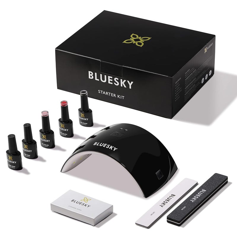 Bluesky Gel Nail Polish Starter Kit UV LED Lamp 3 Colors Cleanser Base Top Coat Nail File - Image 2