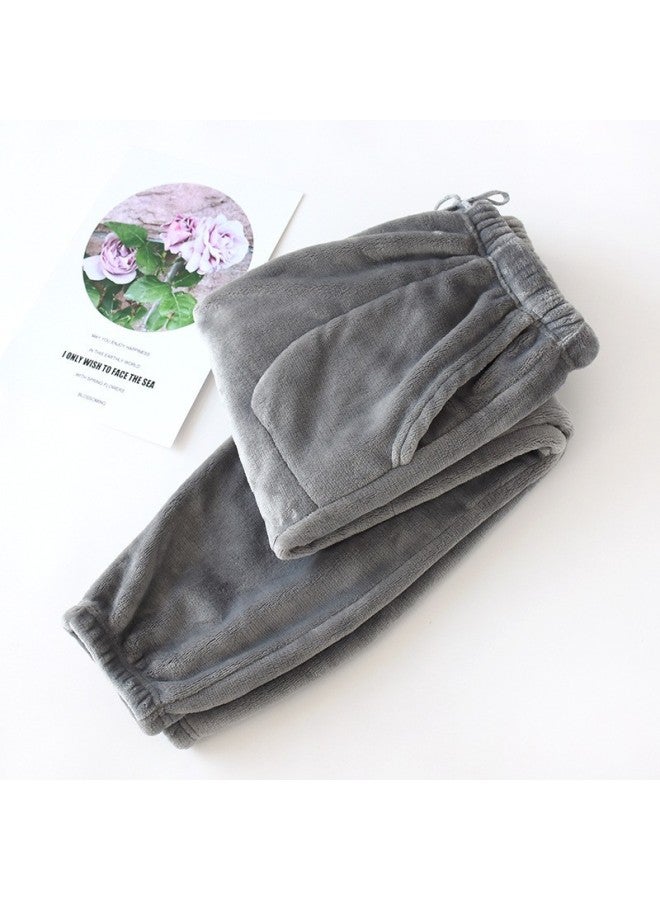 Men's Pajama Pants Fleece-lined Thickeneded Warm Pants Pants Autumn And Winter Flannel Cuffed Home Wear Pants Large Size Loose