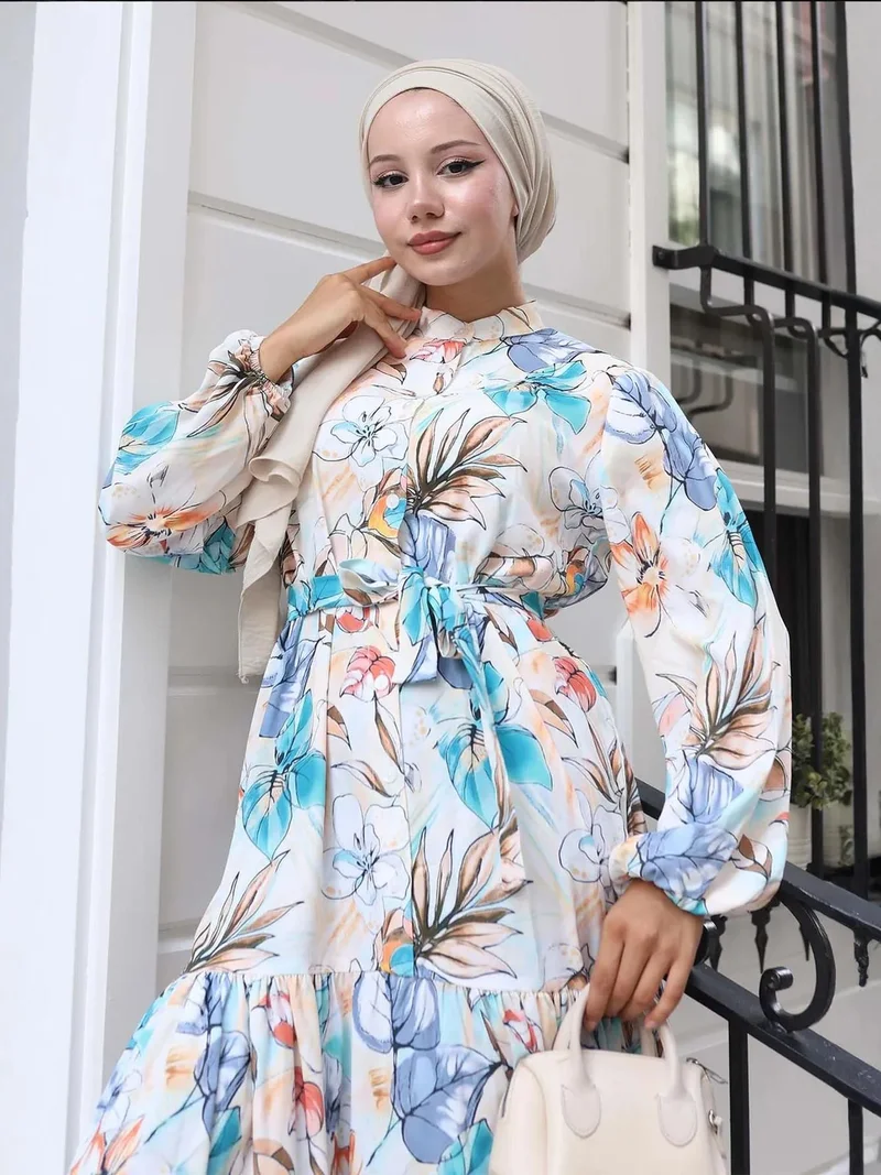 BIG DART BDART Buttoned Crew Neck Maxi Dress with Waistband