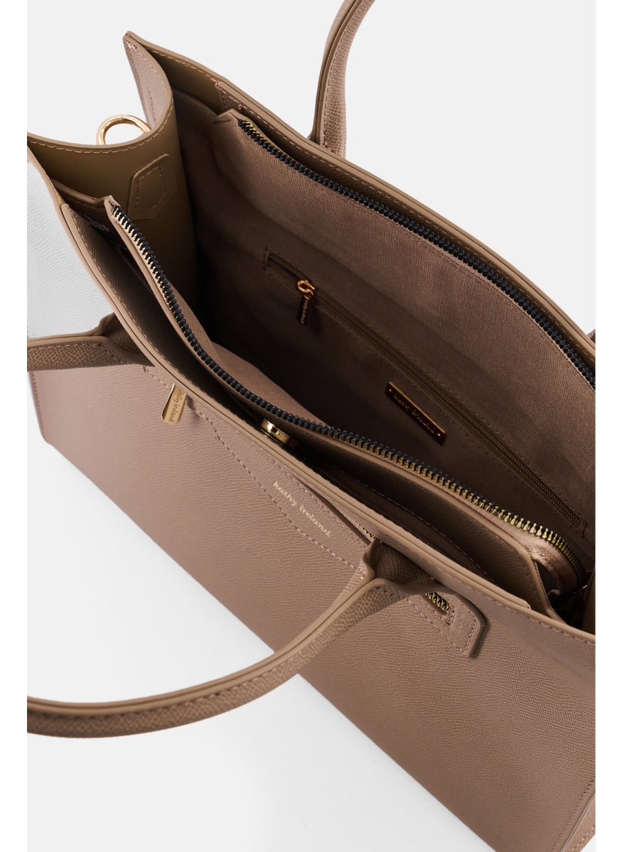 Kathy Ireland Women Brand Logo Handbag, Beige  - Image 4