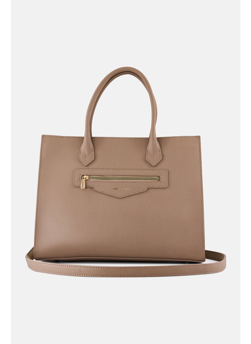 Kathy Ireland Women Brand Logo Handbag, Beige  - Image 2