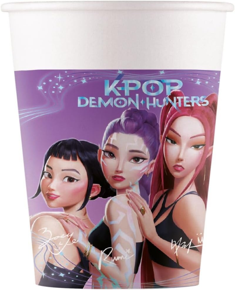 Procos Party Set - KPop Demon Hunters - 36-Piece Paper Plates, Paper Cups and Napkins for Children's Birthday Parties - Image 3