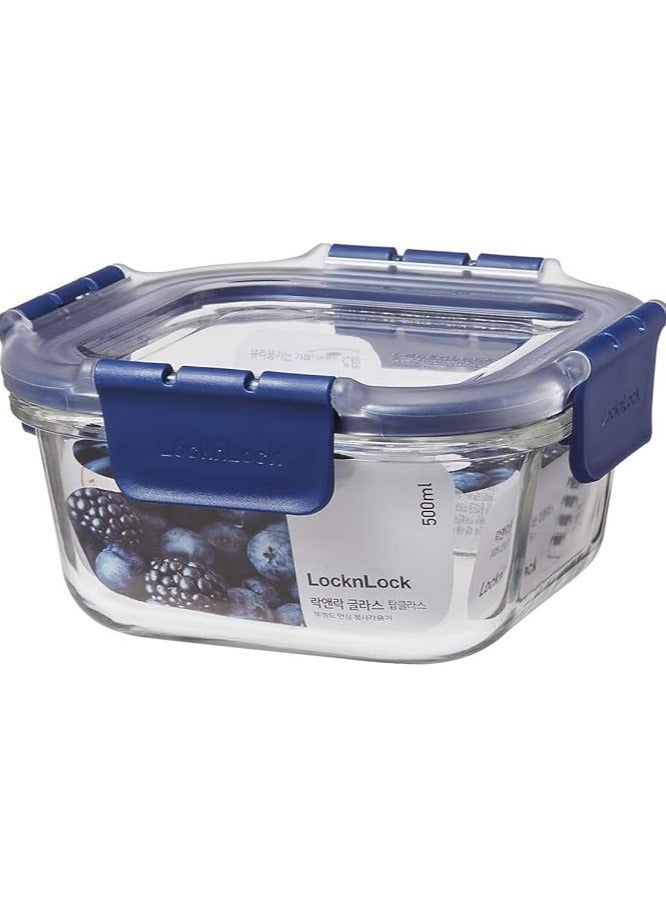 LOCK & LOCK Topclass Square Heat Resist. Glass Cont. 500Ml - Image 1