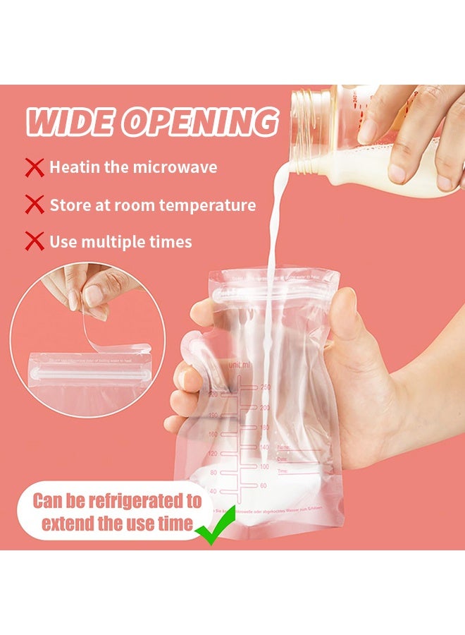 عدد 60 كيس لتخزين حليب الأم بسعة 250 مل، أكياس تخزين حليب الأم قائمة بذاتها، أكياس حليب أم تستخدم لمرة واحدة، مصنوعة من مواد آمنة للطعام - Image 5