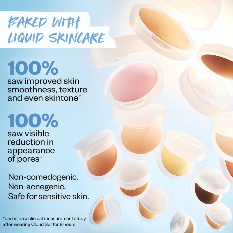 Kosas Cloud Set Face Setting Powder - Smoothing Shine Control, Soft, Sheer Translucent Makeup Finish, Portable & Long-Lasting Loose Pressed Baking Powder - Cushiony (Sheer Golden Medium) - Image 5