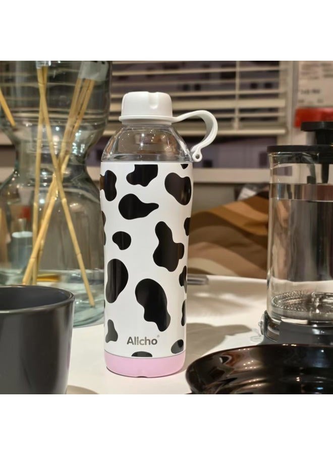 Allcho Cow Insulated Water Bottle for Women, 18 oz Stainless Steel Water Bottles, Double Walled, 2 Lids (Chug & Tumbler) - Hydrate & Caffeinate, Available Gift Wrapping - Image 3