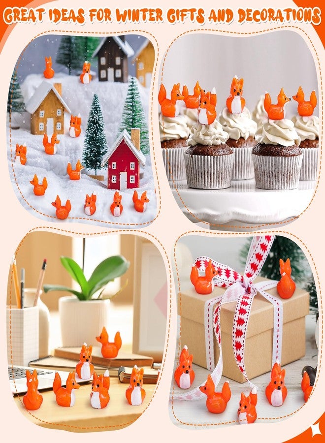 Geelin 50 Pcs Mini Resin Fox Ducks Bulk Cute Fox Duck Figurines Decorations for Micro Landscape Office Garden Desk Party Tabletop Decor - Image 5