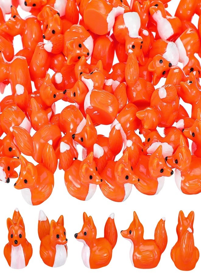 Geelin 50 Pcs Mini Resin Fox Ducks Bulk Cute Fox Duck Figurines Decorations for Micro Landscape Office Garden Desk Party Tabletop Decor - Image 1