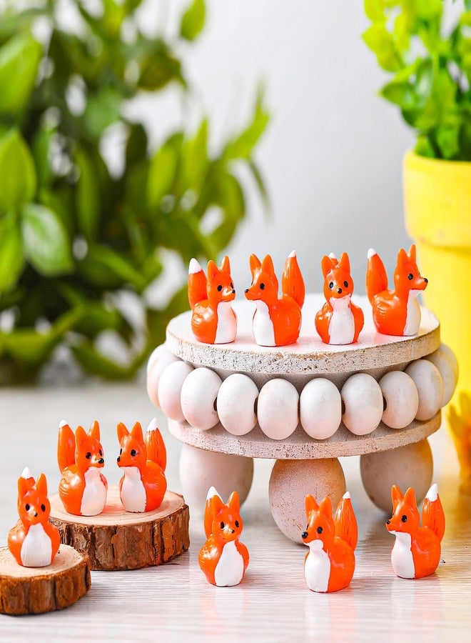 Geelin 50 Pcs Mini Resin Fox Ducks Bulk Cute Fox Duck Figurines Decorations for Micro Landscape Office Garden Desk Party Tabletop Decor - Image 3