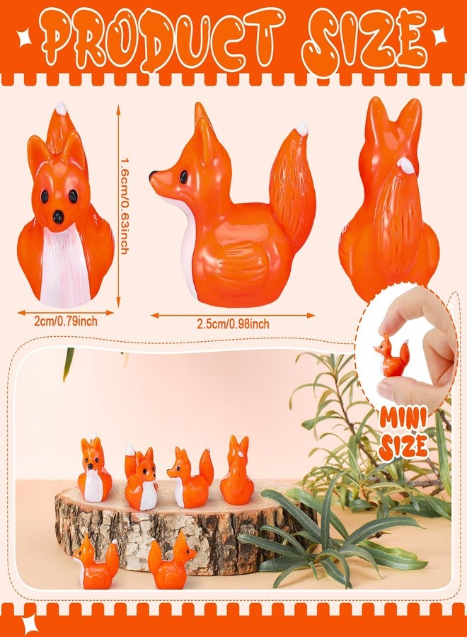 Geelin 50 Pcs Mini Resin Fox Ducks Bulk Cute Fox Duck Figurines Decorations for Micro Landscape Office Garden Desk Party Tabletop Decor - Image 2