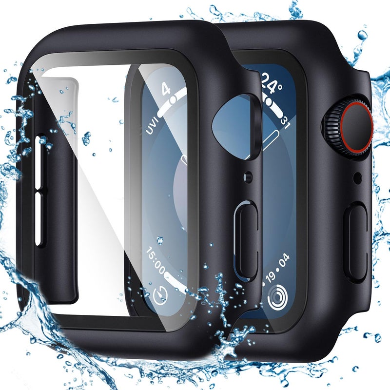 Tensea for Waterproof Apple Watch Screen Protector Case 41mm Series 9/8/7 Accessories, iWatch Protective Face Cover with Tempered Glass Film for Women Men, Bumper Case for iPhone Watch 41 mm - Image 1