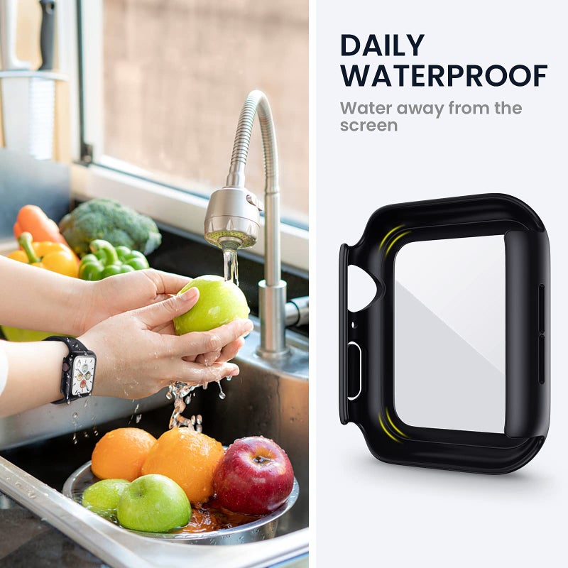 Tensea for Waterproof Apple Watch Screen Protector Case 41mm Series 9/8/7 Accessories, iWatch Protective Face Cover with Tempered Glass Film for Women Men, Bumper Case for iPhone Watch 41 mm - Image 4