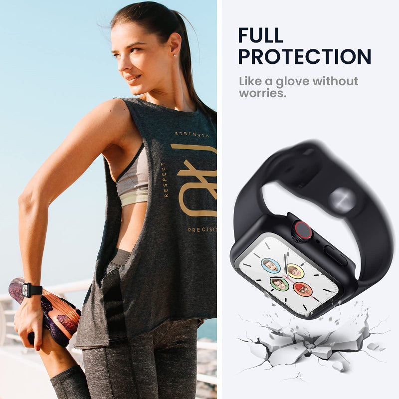 Tensea for Waterproof Apple Watch Screen Protector Case 41mm Series 9/8/7 Accessories, iWatch Protective Face Cover with Tempered Glass Film for Women Men, Bumper Case for iPhone Watch 41 mm - Image 5