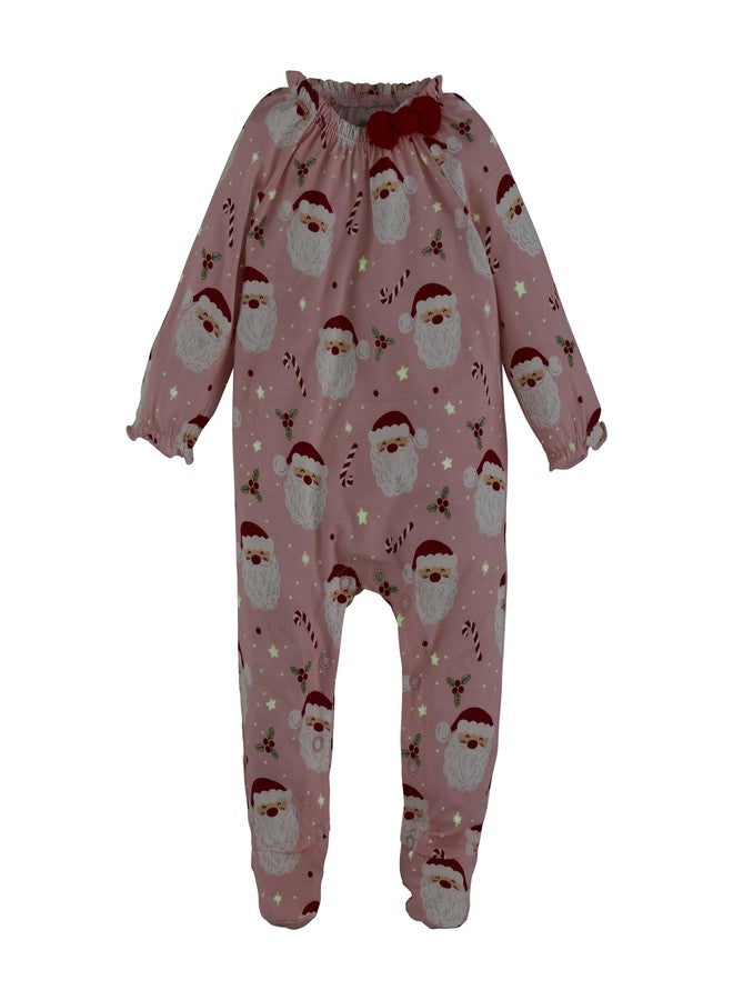 Mud Pie Baby Pink Santa Glow Sleeper; 3-6M - Image 3