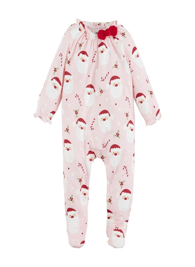 Mud Pie Baby Pink Santa Glow Sleeper; 3-6M - Image 1