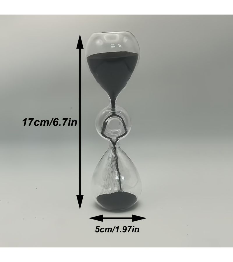 1pc Black Sand Timer Modern Round Desk Clock Office Decor Tabletop Bedroom Study Indoor Outdoor Decorative Timekeeping - Image 3
